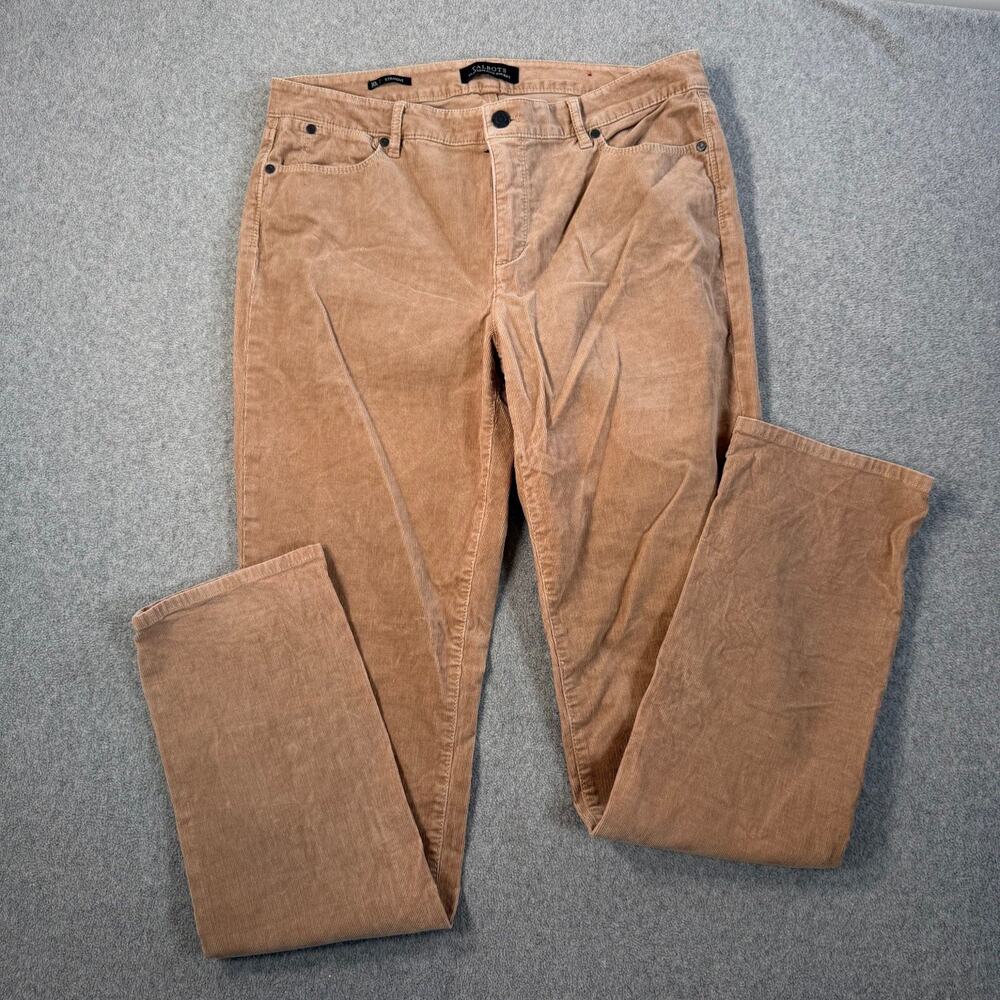 Talbots Women's Size 10 L Straight Leg Corduroy Pants Flawless Five Pocket Tan